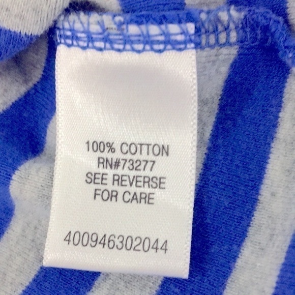 Croft & Barrow Blue Gray Striped V-neck T-shirt XS - Picture 4 of 4